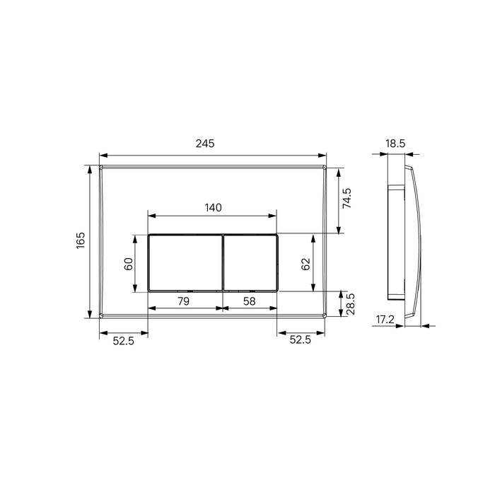 Клавиша смыва универсальная чёрный матовый Optima Home IDDIS OPH10B0i77. Фото